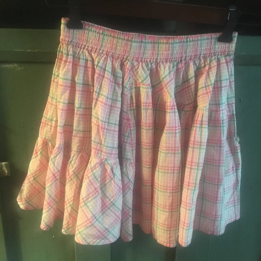 Country Road Girls Plaid Ruffle Praire Skirt Sz 10
